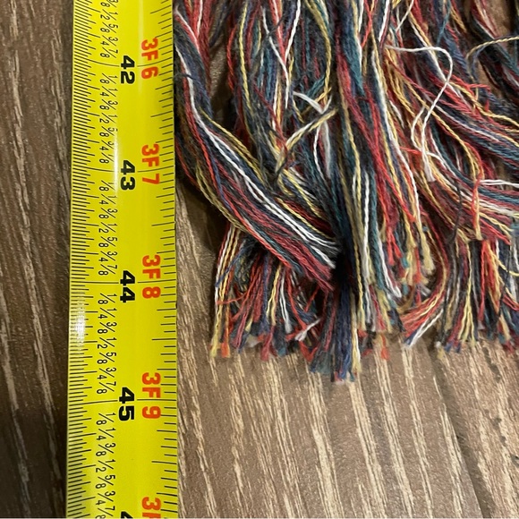 Handmade Peru Cotton Blend Xtra Long Colorful Striped Scarf Artisan Made Unisex - Picture 8 of 8